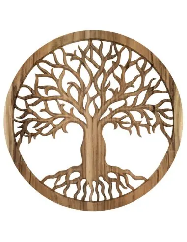 Sculpture murale "Arbre de Vie" ø80cm | bois de suar
