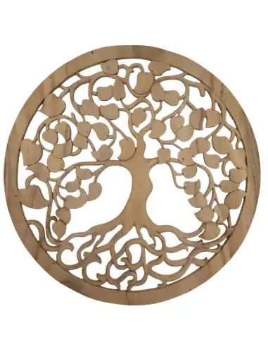 Sculpture murale Arbre de Vie ø80cm | bois de suar