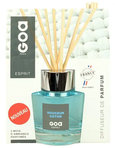 Douceur Coton - Diffuseur de Parfum à tiges de rotin Goa - Goatier Esprit 200ml