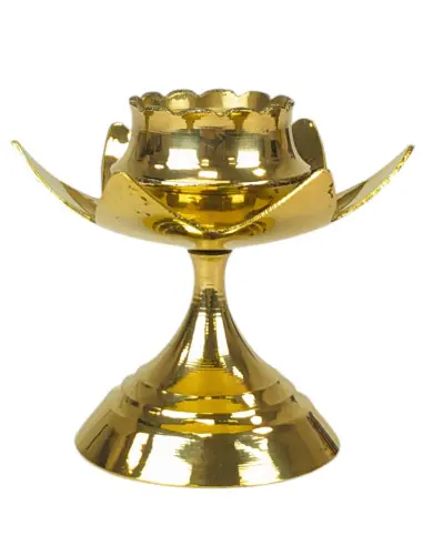 Brûleur d'Encens en laiton Fleur de Lotus 7cm｜Pour Résine, Cône & Bâton