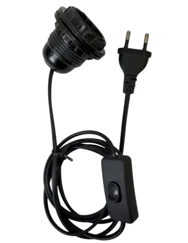 Kit d'électrification E27 type A pour Lampe à poser | Noir