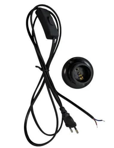 Kit d'électrification E27 type B pour Lampe à poser | Noir
