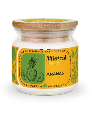 Bougie Parfumée Artisanale "Ananas" 40 heures 150ml | Mistral des Sens