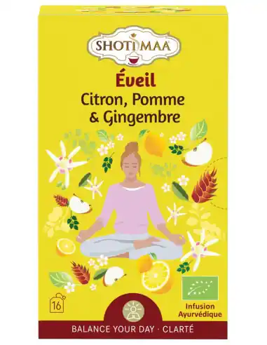 Infusion Ayurvédique Bio Éveil - Citron, Pomme & Gingembre | Shoti Maa Harmonie
