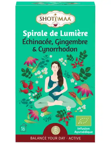 Infusion Ayurvédique Bio Spirale de Lumière - Échinacée, Gingembre & Cynorrhodon | Shoti Maa Harmonie