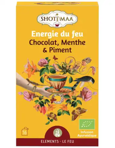 Infusion Ayurvédique Bio L'Énergie du Feu - Chocolat, Menthe & Piment | Shoti Maa Éléments