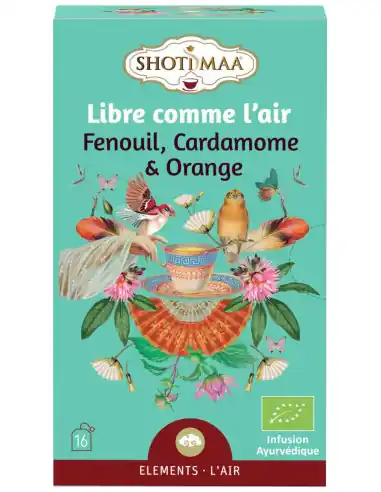 Infusion Ayurvédique Bio Libre comme l'air - Fenouil, Cardamome & Orange | Shoti Maa Éléments
