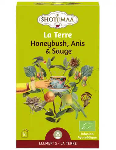 Infusion Ayurvédique Bio La Terre - Honeybush, Anis & Sauge | Shoti Maa Éléments