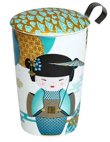 Tisanière Double Paroi "Little Geisha" bleue 350ml | Teaeve