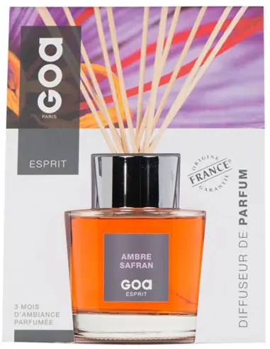 Ambre Safran - Diffuseur de Parfum à tiges de rotin Goa - Goatier Esprit 200ml