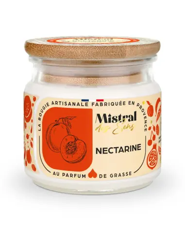Bougie Parfumée Artisanale "Nectarine" 40 heures 150ml | Mistral des Sens