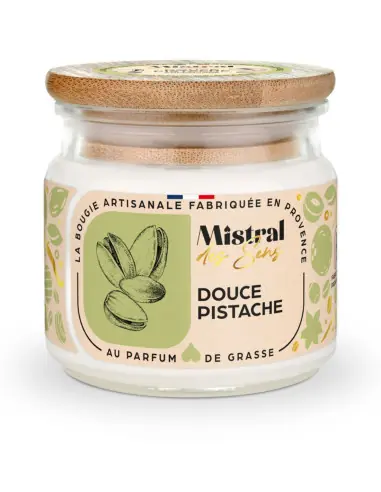 Bougie Parfumée Artisanale "Douce Pistache" 40 heures 150ml | Mistral des Sens