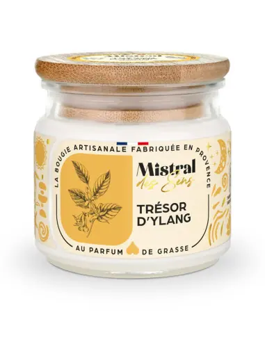 Bougie Parfumée Artisanale "Trésor d'Ylang" 40 heures 150ml | Mistral des Sens