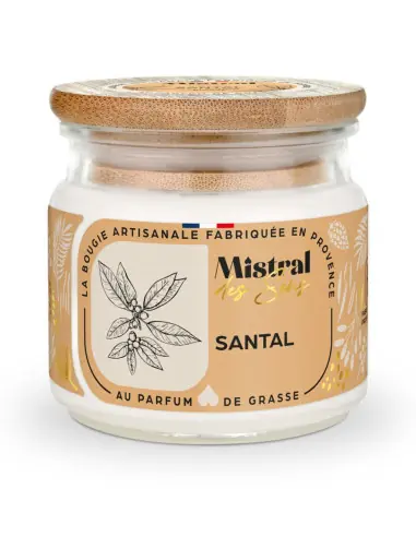 Bougie Parfumée Artisanale "Santal" 40 heures 150ml | Mistral des Sens