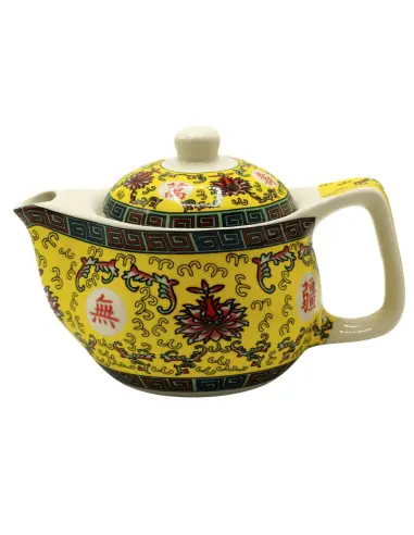 Théière Chinoise en Porcelaine Jaune | Filtre Métal - 350ml