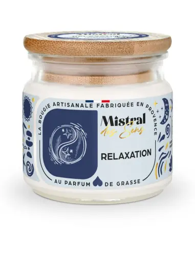 Bougie Parfumée Artisanale "Relaxation" 40 heures 150ml | Mistral des Sens