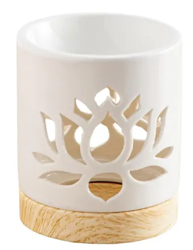 Brûle-parfum Nénuphar en Céramique Blanche