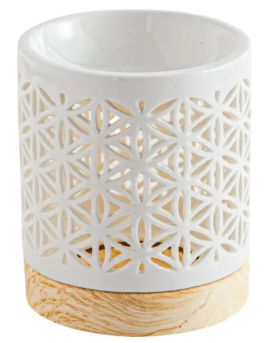 Brûle-parfum Flower en Céramique Blanche