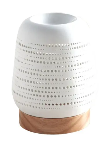 Diffuseur à Chaleur Douce en Céramique Blanche & Bois | Calorya 16