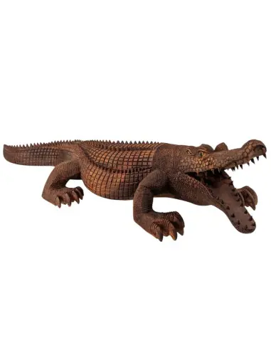 Statue Crocodile XL en bois de suar 100cm