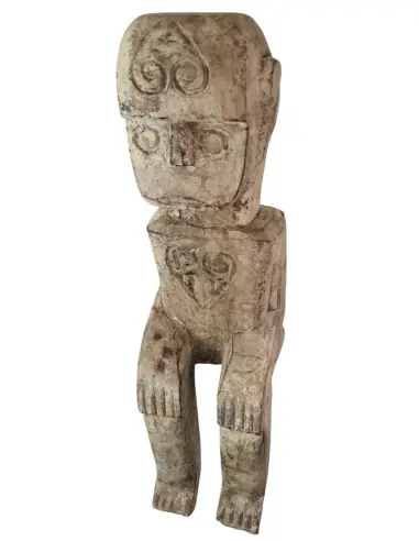 Statue Tribale d'un Villageois assis 42cm | Arts Premiers du Timor