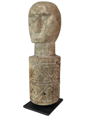 Statuette Tribale Idole en Bois Pétrifié 24cm | Arts Premiers du Timor