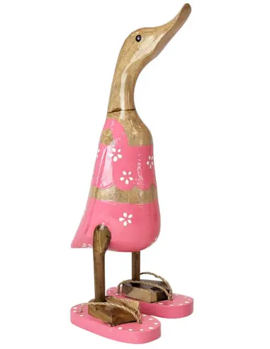 Canard décoratif en bois 35cm | Bikini Rose & Tongs