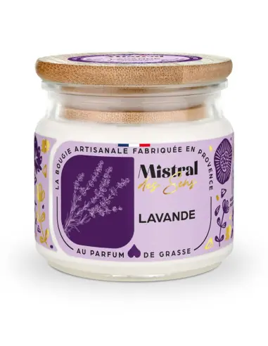 Bougie Parfumée Artisanale "Lavande" 40 heures 150ml | Mistral des Sens