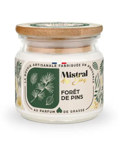 Bougie Parfumée Artisanale "Forêt de Pins" 40 heures 150ml | Mistral des Sens