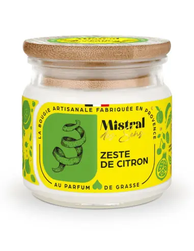 Bougie Parfumée Artisanale "Zeste de Citron" 40 heures 150ml | Mistral des Sens
