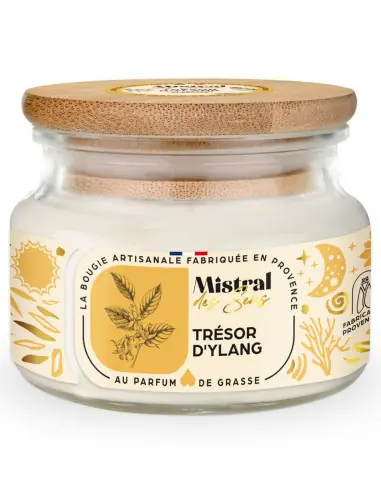 Bougie Parfumée Artisanale "Trésor d'Ylang" 70 heures 300ml | Mistral des Sens