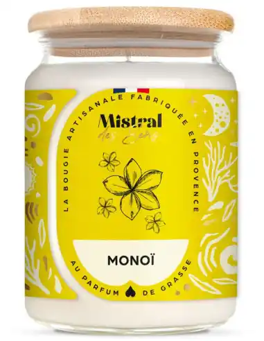 Bougie Parfumée Artisanale "Monoï" 150 heures 700ml | Mistral des Sens
