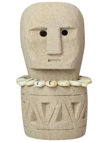Statuette Ethnique en Pierre et Coquillages 14cm | Savoir-faire de Sumba
