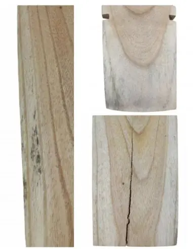 Déclassé - Buste cranté en bois brut 25cm