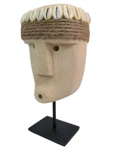 Masque Primitif en Pierre sur pied 16cm | Savoir-faire de Sumba