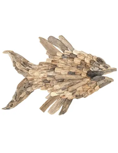 Décoration Murale Poisson en bois flotté XL 100x70cm | Déco Marine