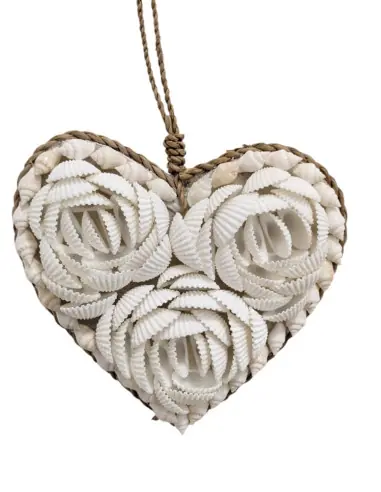 Suspension Coeur en Coquillages 11cm | Déco Bohème Chic