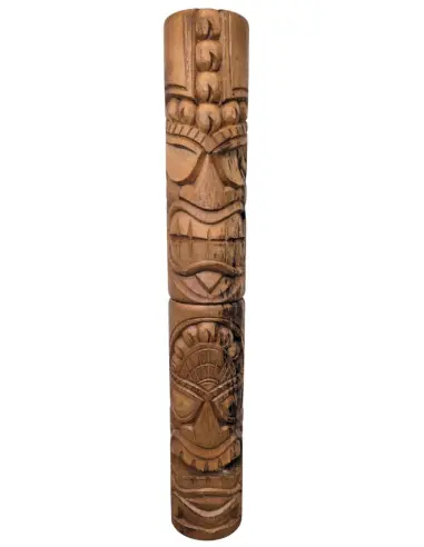 Déclassé - Totem Tiki 100cm en bois sculpté