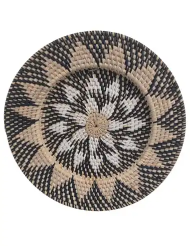 Assiette murale Bohème "Bunga" en rotin ⌀30cm | Fait Main à Bali
