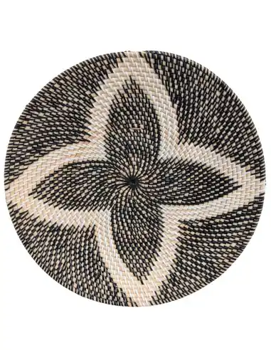 Assiette murale Bohème "Ainur Anggun" en rotin ⌀40cm | Fait Main à Bali