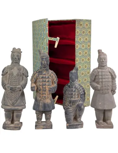 Coffret 4 Guerriers de Terre Cuite – Réplique Armée de Xian