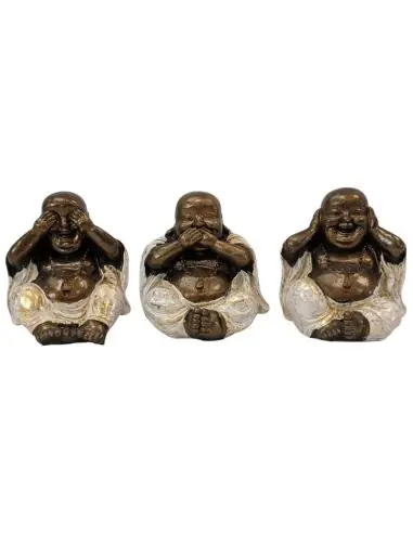 Les 3 Bouddhas de la sagesse | Résine dorée