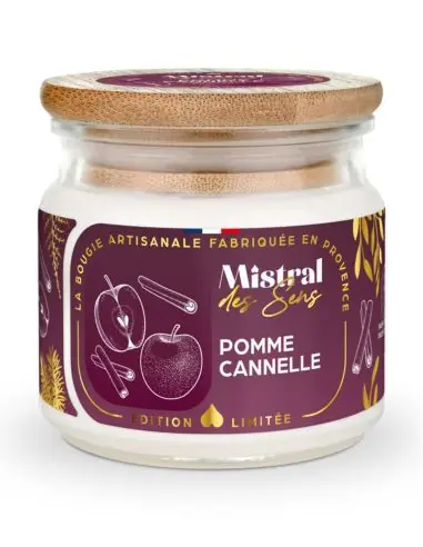 Bougie Parfumée "Pomme Cannelle" Édition Limitée - 40 heures 150ml | Mistral des Sens