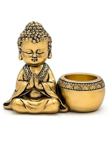 Bougeoir Bébé Bouddha doré 13x11cm