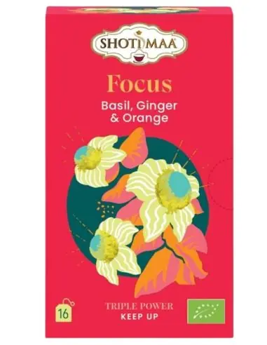 Infusion Bio "Focus" Basilic, Gingembre & Orange | Shoti Maa - Gamme Triple Pouvoir