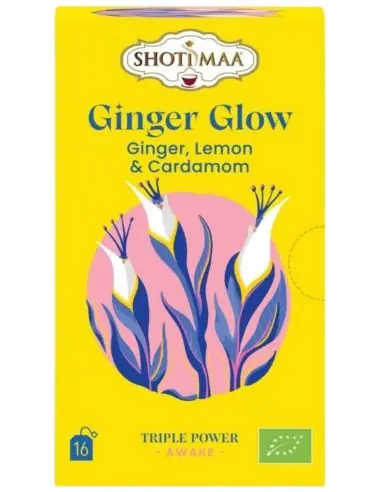 Infusion Bio "Ginger Glow" Gingembre, Citron & Cardamome | Shoti Maa - Gamme Triple Pouvoir