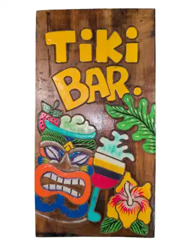 Panneau "Tiki Bar" 40x21cm en bois | Ambiance Tropicale
