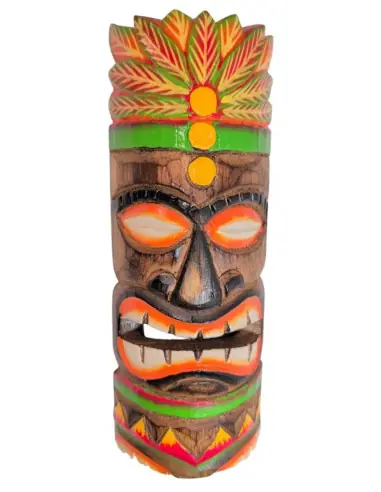 Masque Tiki mural 30cm en Bois | Le Chef de Tribu