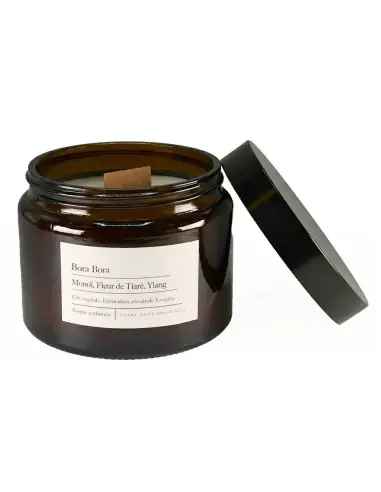 Bougie parfumée naturelle "Bora Bora" Monoï, Tiaré & Ylang 75 heures 500g | Drake