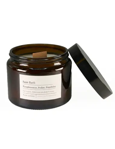 Bougie parfumée naturelle "Saint Barth" Pamplemousse, Praline & Framboise 75 heures 500g | Drake